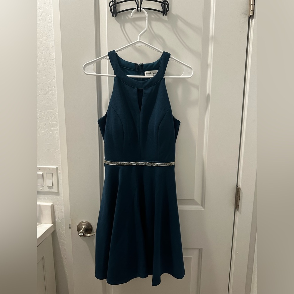 Speechless Dark Teal Dress with Beaded Waist